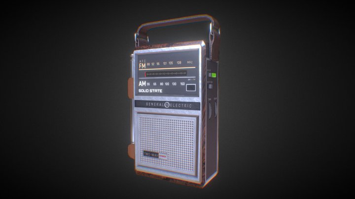 Vintage Portable Transistor Radio 3D Model