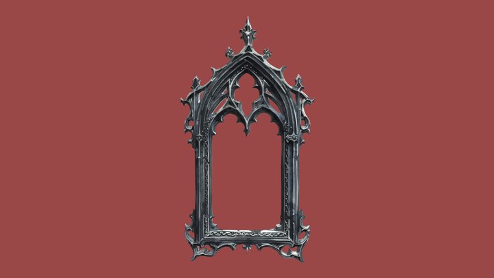 Carved Window 005 Gothic Style 3D Model