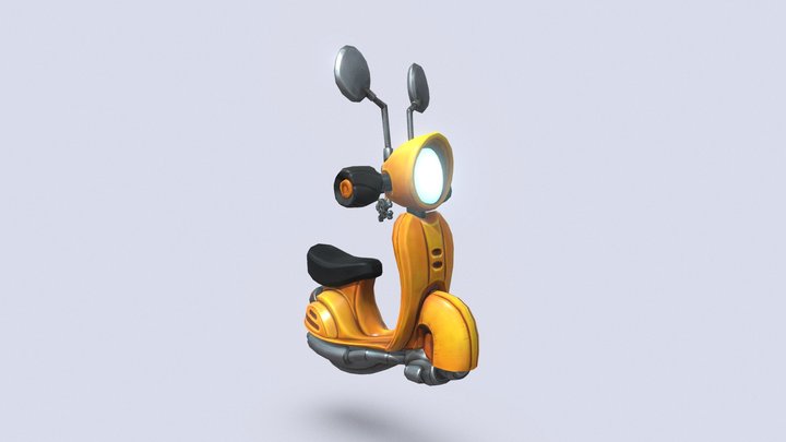 Stylized Moped 3D Model