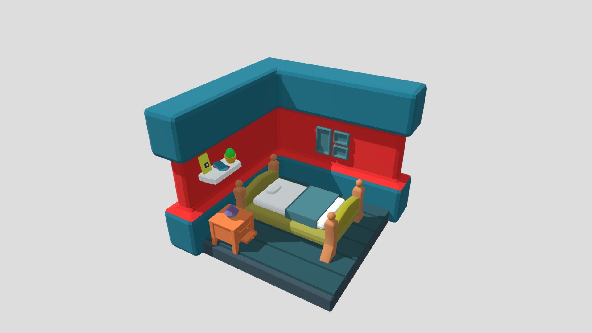 Bedroom Isometric Room - Download Free 3D model by madeintridi [2966976 ...