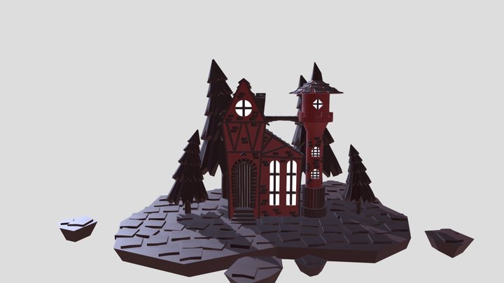 A castle somewhere in the sky 3D Model