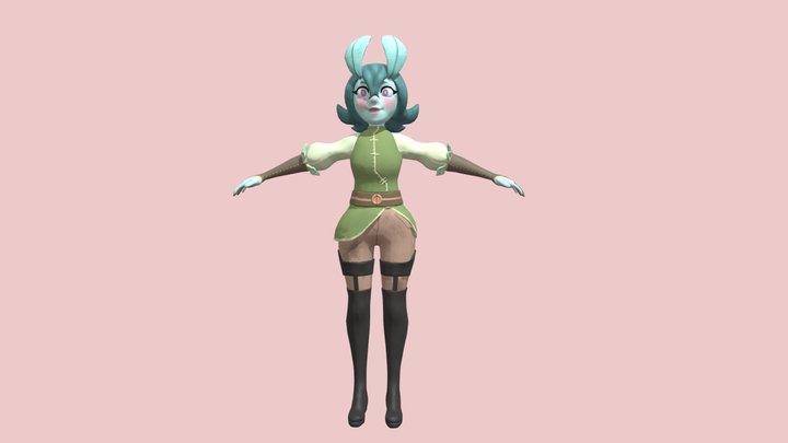 Moth Ranger - Lucina T-pose 3D Model