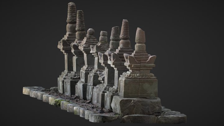 04禅蔵寺宝篋印塔群 3D Model