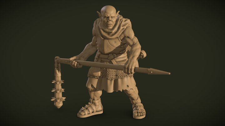 Ork Warrior Miniature 3D Model
