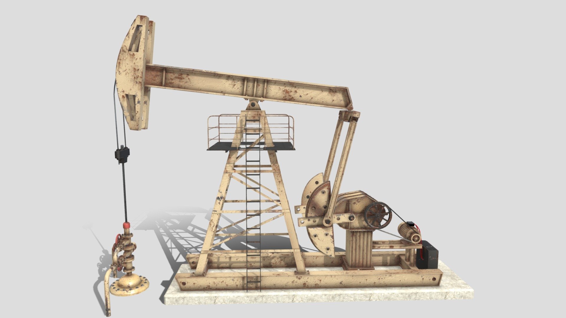 Oil Pumpjack Animated Weathered 3 Buy Royalty Free 3D model by dragosburian [297034a