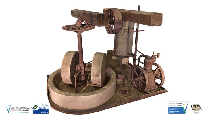Pressoir à huile et moulin à farine 3D Model