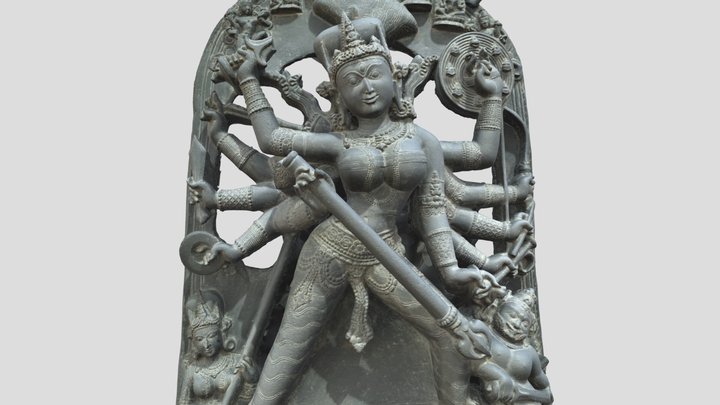 Durga Killing the Buffalo Demon 3D Model