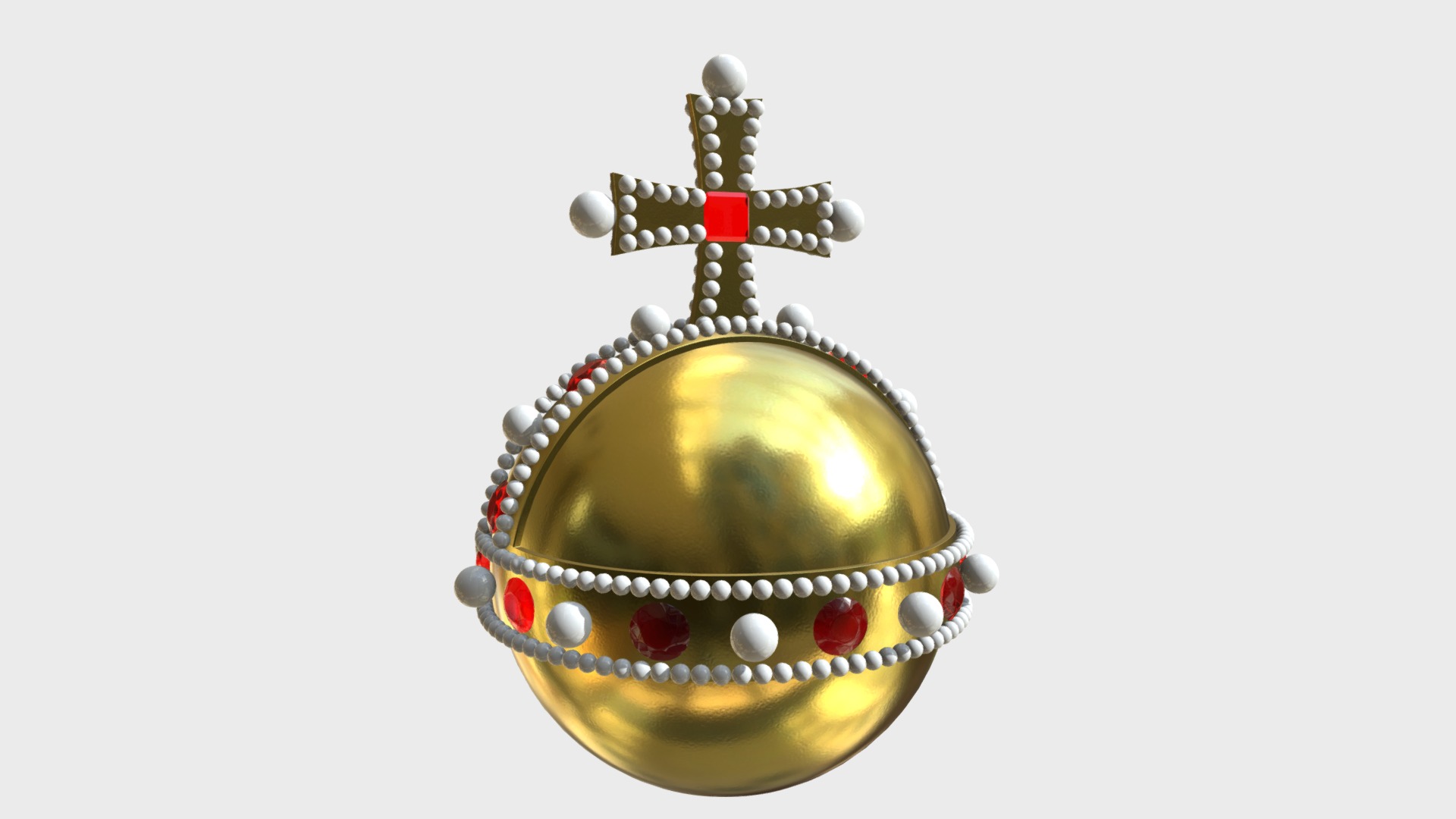 3D model Royal orb - This is a 3D model of the Royal orb. The 3D model is about a gold and red object.