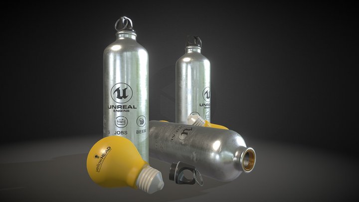 GDC Unreal Bottle and yellowhead bulb 3D Model