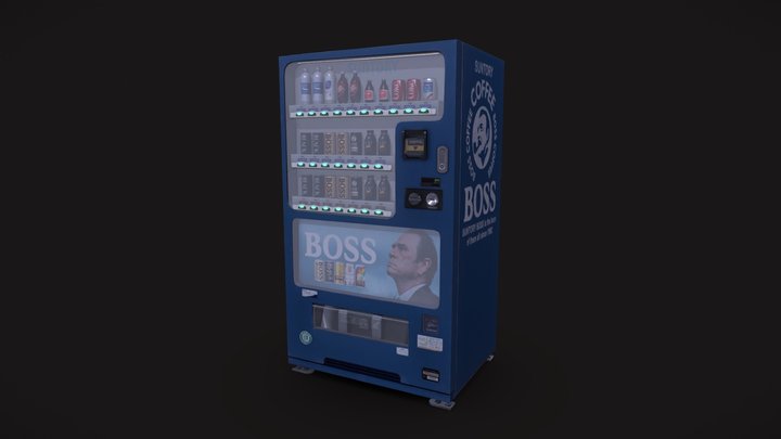 Japanese vending machine Suntory 3D Model