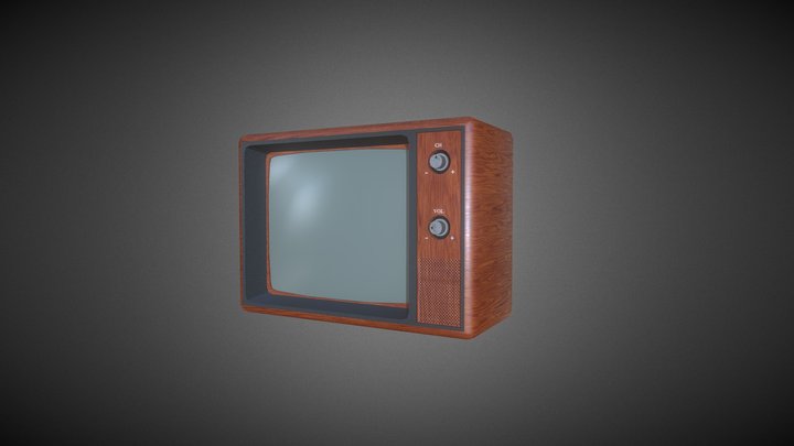 PBR Retro TV 3D Model