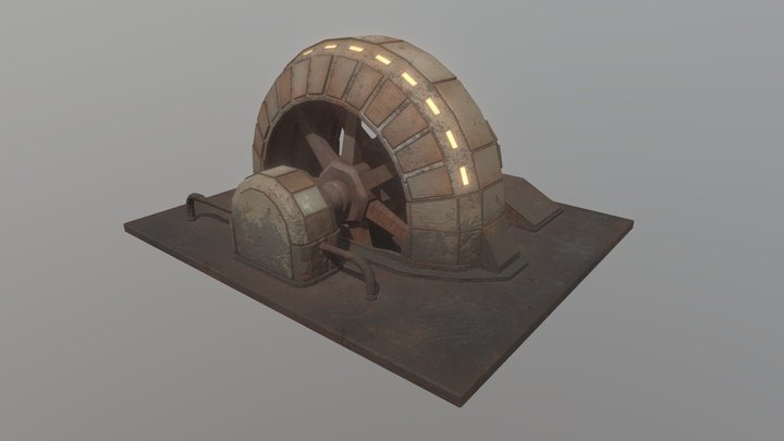 Rusty rotating sci-fi generator 3D Model