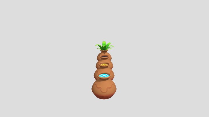 Clay Pots - 4 Variants 3D Model