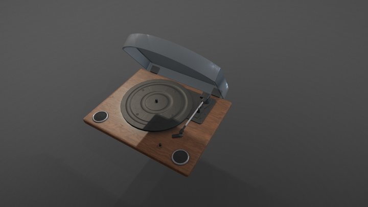 Modern gramophone (mid-poly) 3D Model