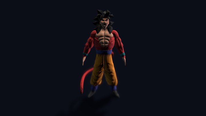 Goku SSJ4 Texturizado - pouca malha 3D Model