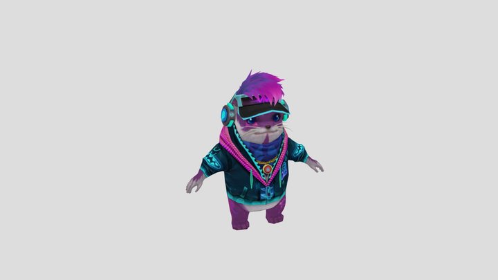 free fire otter pet animated 3d model 3D Model