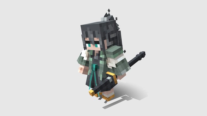 Chibi Samurai 3D Model