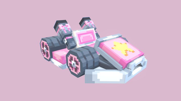 Pink Race Kart 3D Model