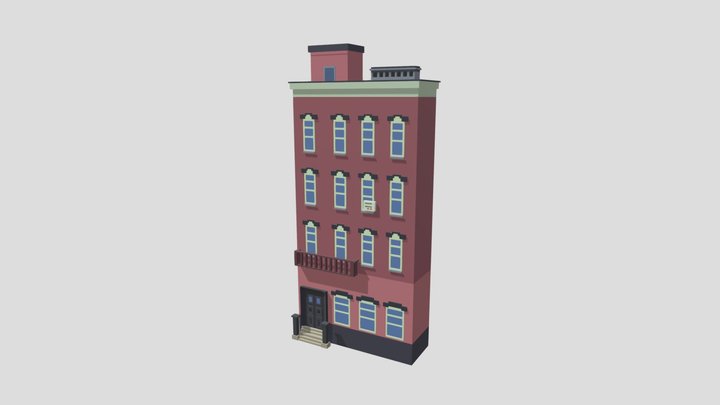 City Building(Red) 3D Model