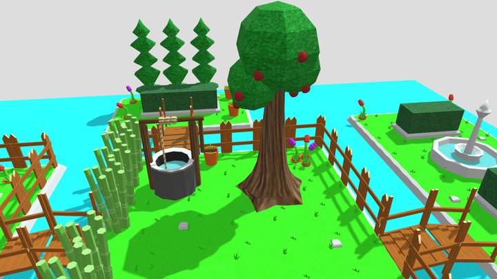 Garden Eden Modular Scene 3D Model