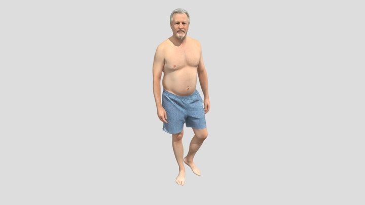 Man In Blue Patterned Shorts – Kostenloses 3D-Modell STL