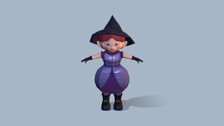 Low-Poly Witch 3D Model