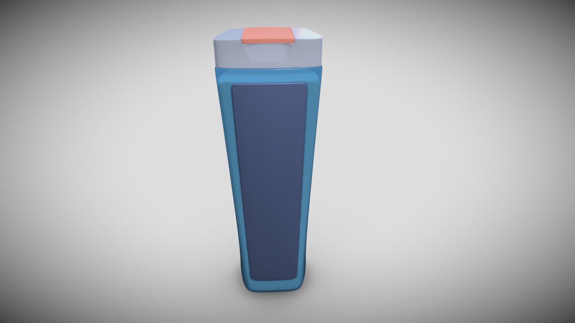 3D model Shampoo - This is a 3D model of the Shampoo. The 3D model is about a blue plastic container.