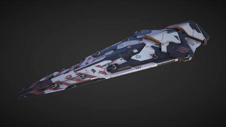 Destroyer Spaceship 3D Model