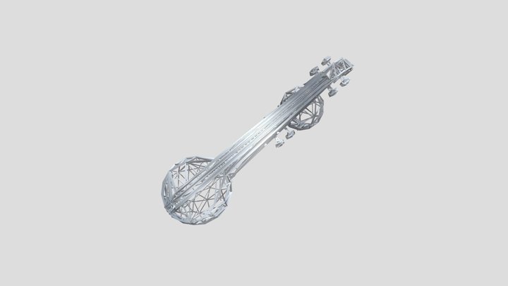 Sitar Wire Frame 3D Model