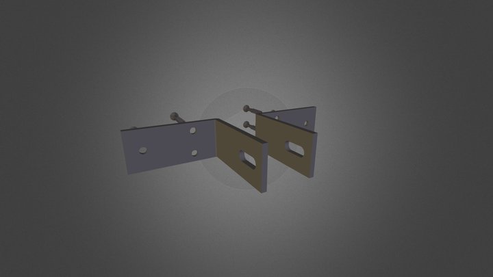 3030P Lockable Stops Double Door Plain 3D Model