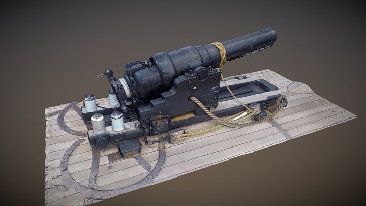 Armstrong 110 pounder gun - HMS Warrior 1860 3D Model