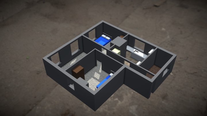 My Flat Floor Plan WIP 3D Model