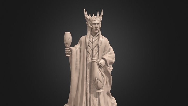 Elven King miniature STL for 3d printing 3D Model