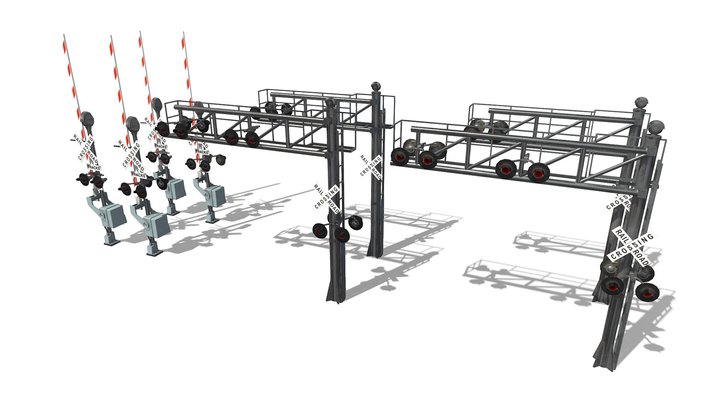 Train / Rail / Railway Crossing Signals 3D Model