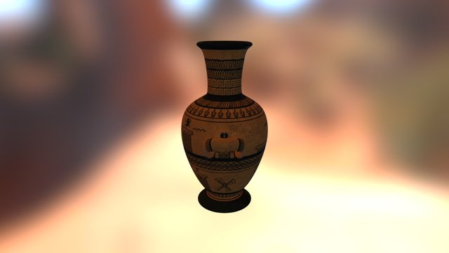 Greek Super Mario Amphora 3D Model