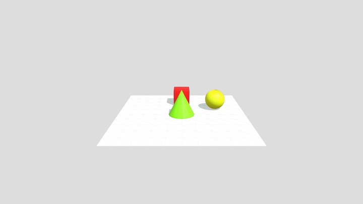 Cube, sphère, cône 3D Model
