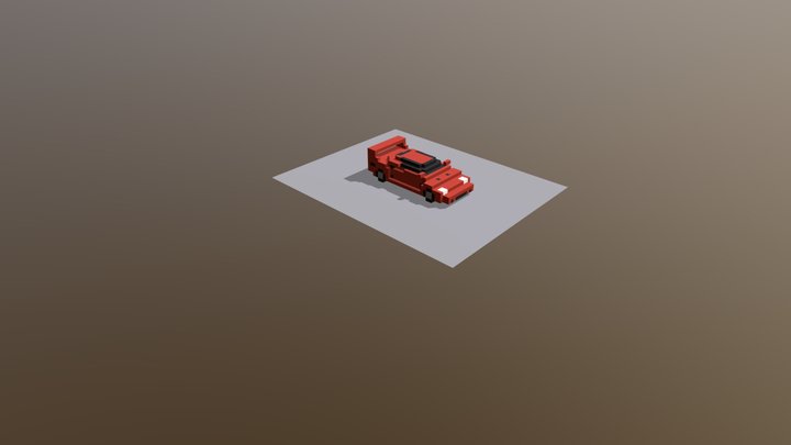 Low Poly Cubic Voxel Cars Model 3D Model