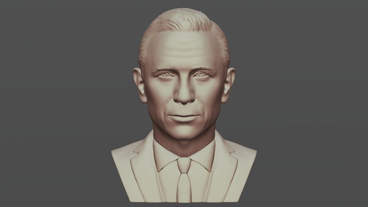 James Bond Daniel Craig bust for 3D printing 3D Model