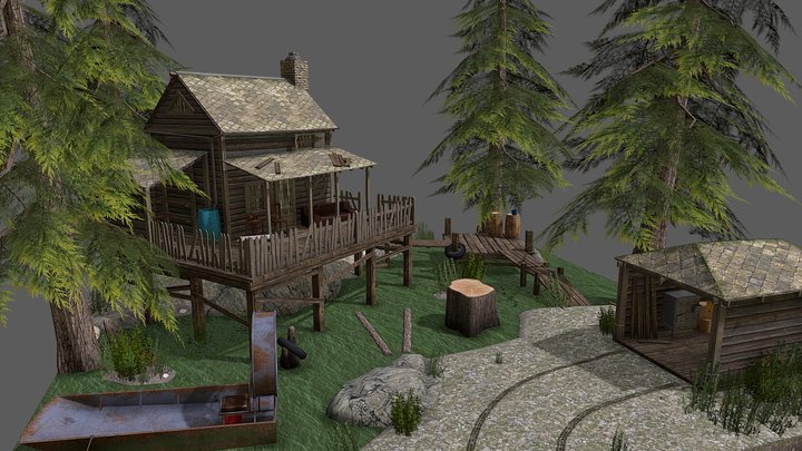 DAE Diorama - Forest loner 3D Model