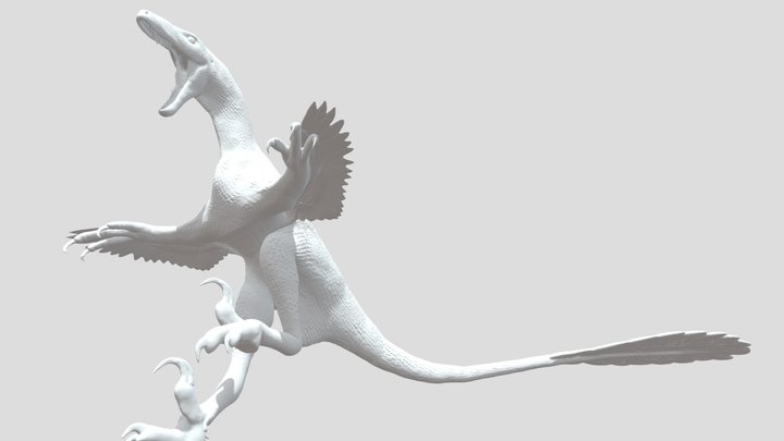 Deinonychus antirrhopus figurine (Jumping) 3D Model