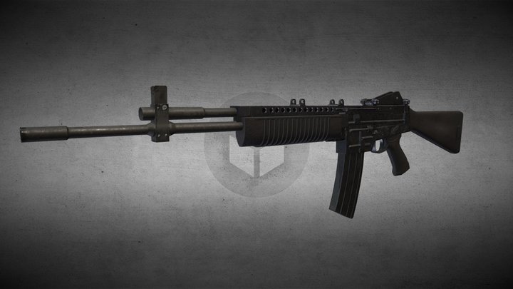Stoner 63 PBR 3D Model