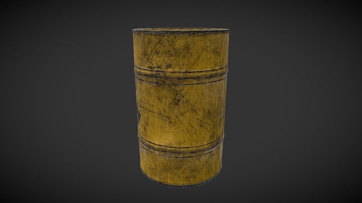 Gas station - toxic barrel 3D Model