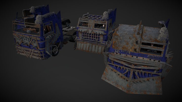 Armored Truck N1 BLUE 3D Model
