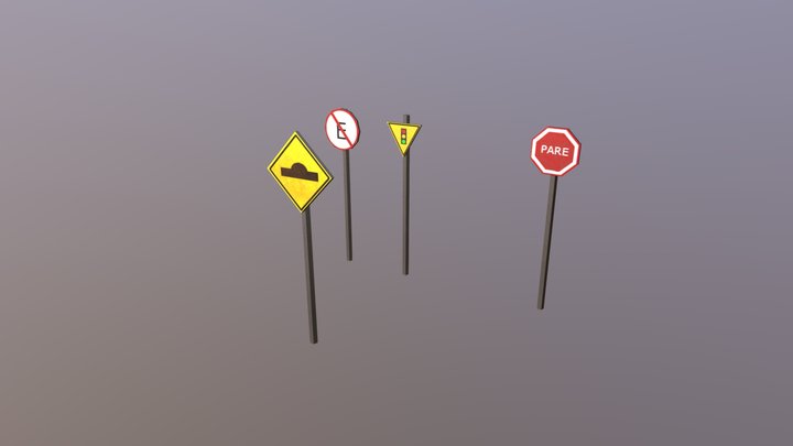 Módulo de Placas de Trânsito 3D Model