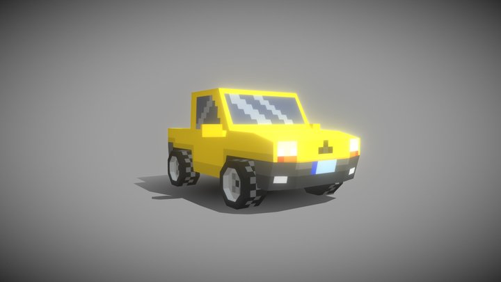 Lowpoly Stylized Truck 3D Model