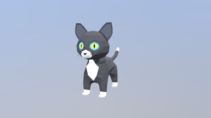 Low poly cat | kitten 3D Model