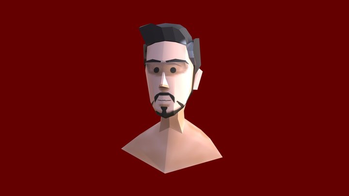 Low poly face : Tony Stark 3D Model