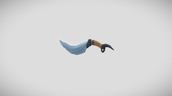 Low Polly stylized Pirate Knife 3D Model