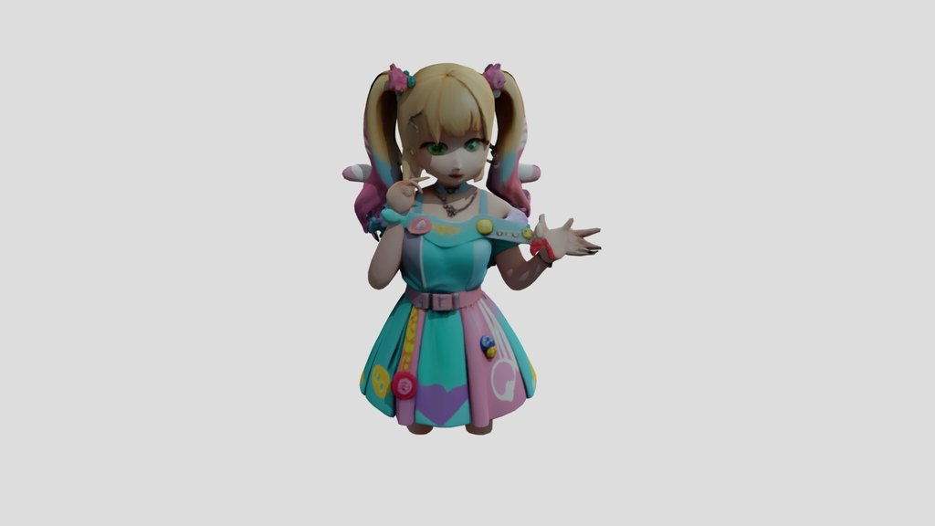 Anime girl 3d model