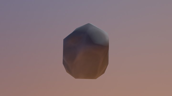 Hand Painted Rock 3D Model